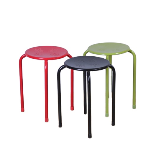 Modern round circle rec room chairs Metal four-legged stool for living room stool chair